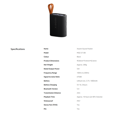 XIAOMI 5W SOUND POCKET PORTABLE SPEAKER