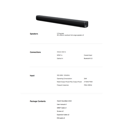 XIAOMI SOUNDBAR 2.0CH