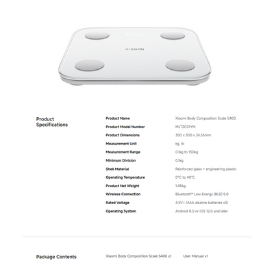 XIAOMI S400 SMART BODY COMPOSITION SCALE