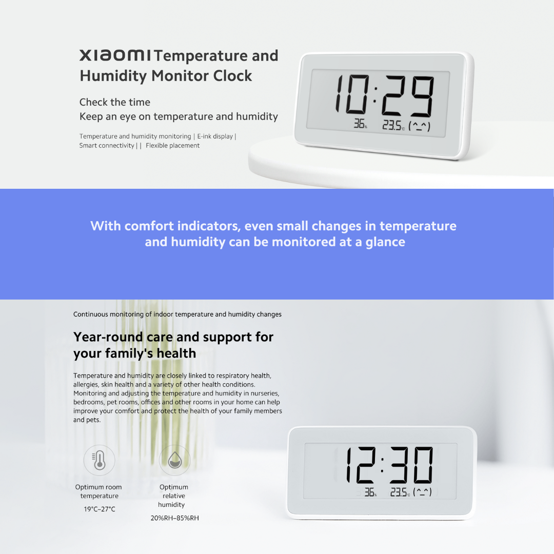 XIAOMI MI TEMPERATURE AND HUMIDITY MONITOR CLOCK