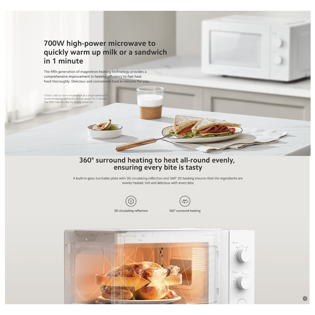 XIAOMI WHITE MICROWAVE OVEN