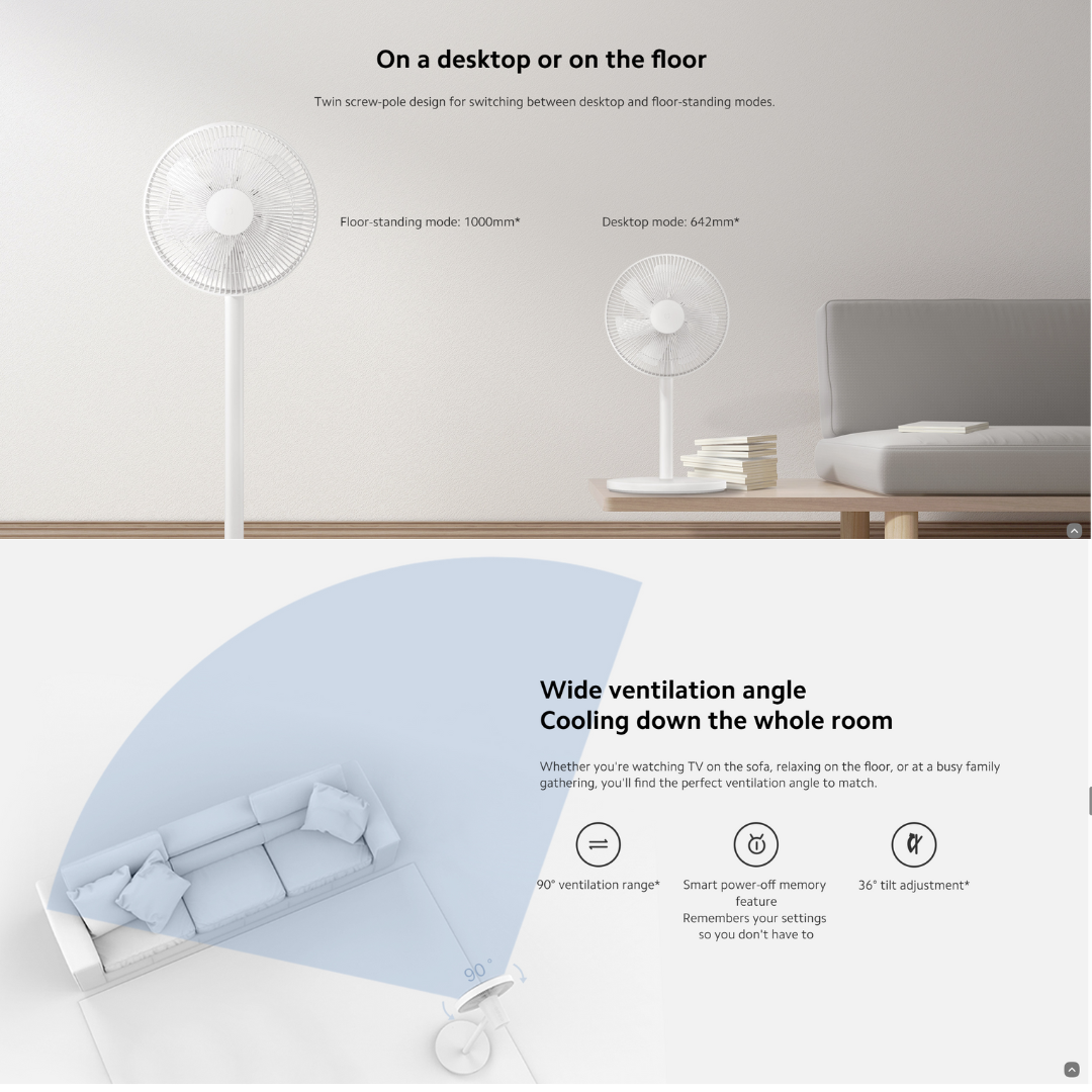 XIAOMI MI SMART STANDING FAN 2 LITE