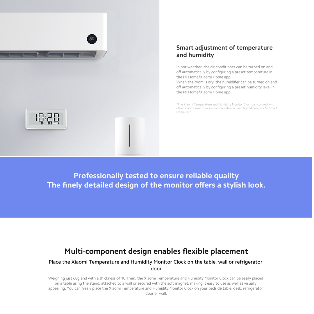 XIAOMI MI TEMPERATURE AND HUMIDITY MONITOR CLOCK