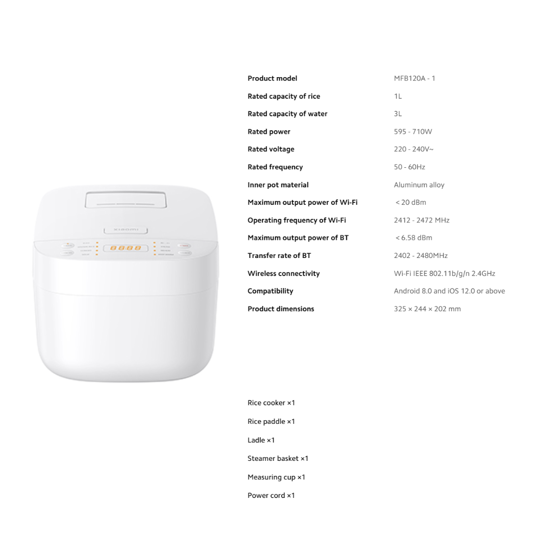 XIAOMI SMART MULTIFUNCTIONAL RICE COOKER