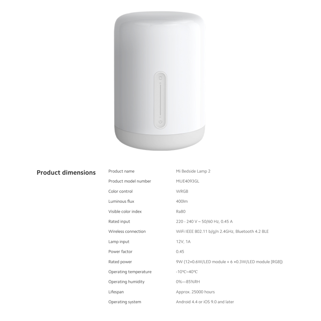 XIAOMI SMART BEDSIDE LAMP 2